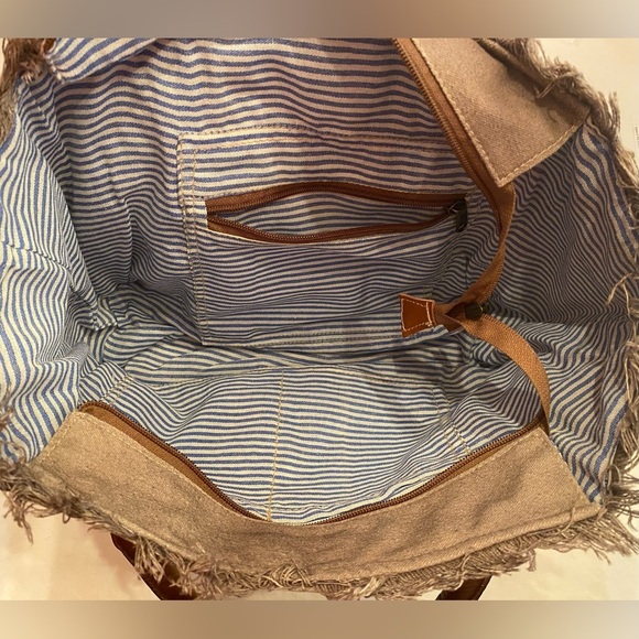 Canvas Tote Bag Star - Small discoloration spot on bottom of bag see pic - Picture 12 of 14